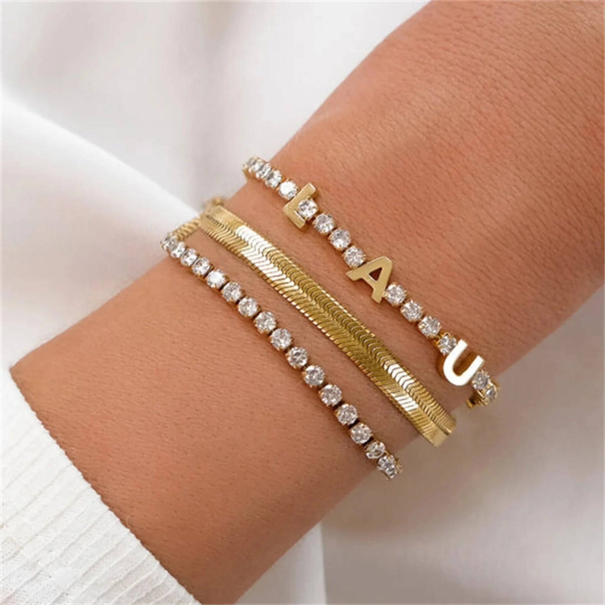 Sparkling Tennis Bracelet with Name