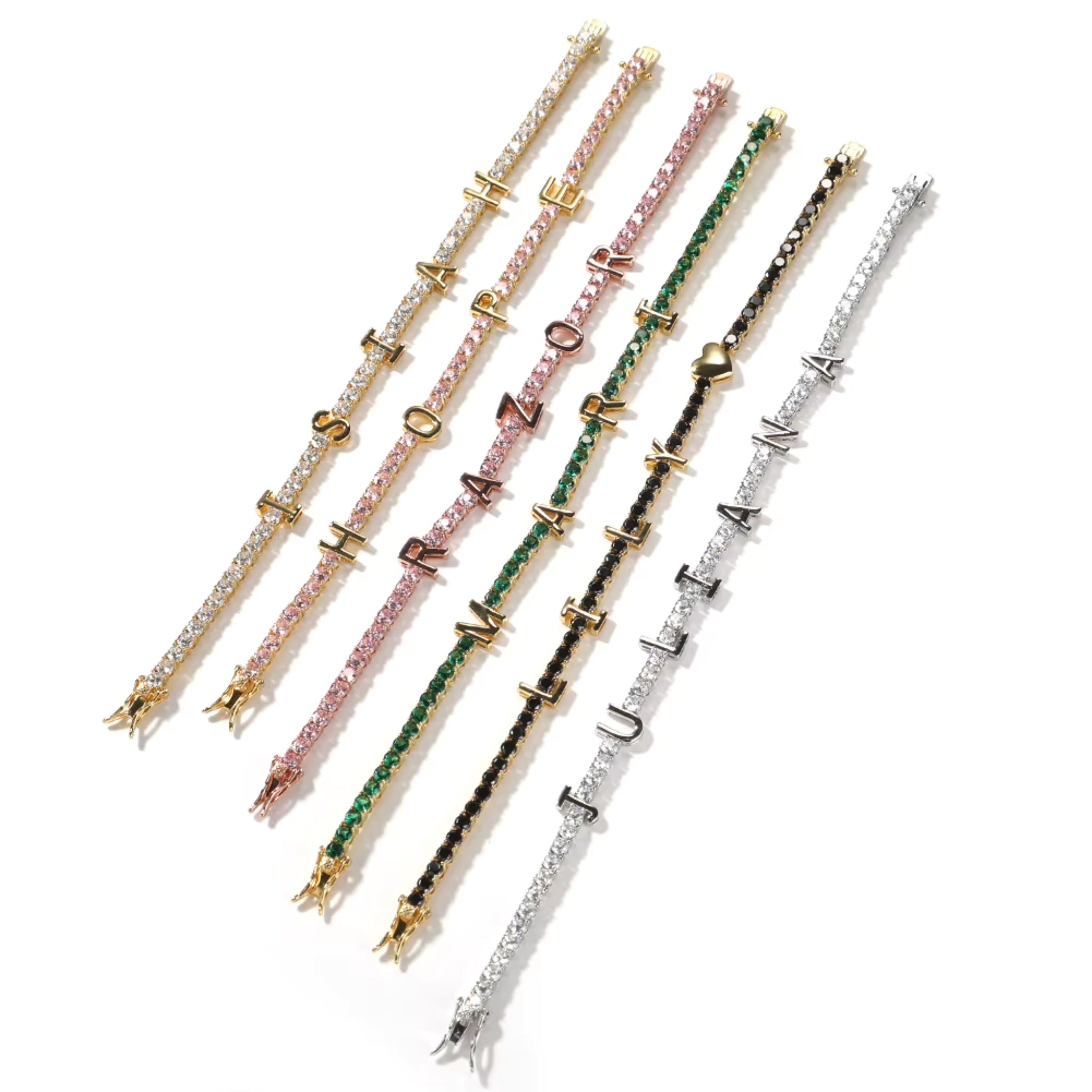 Sparkling Tennis Bracelet with Name