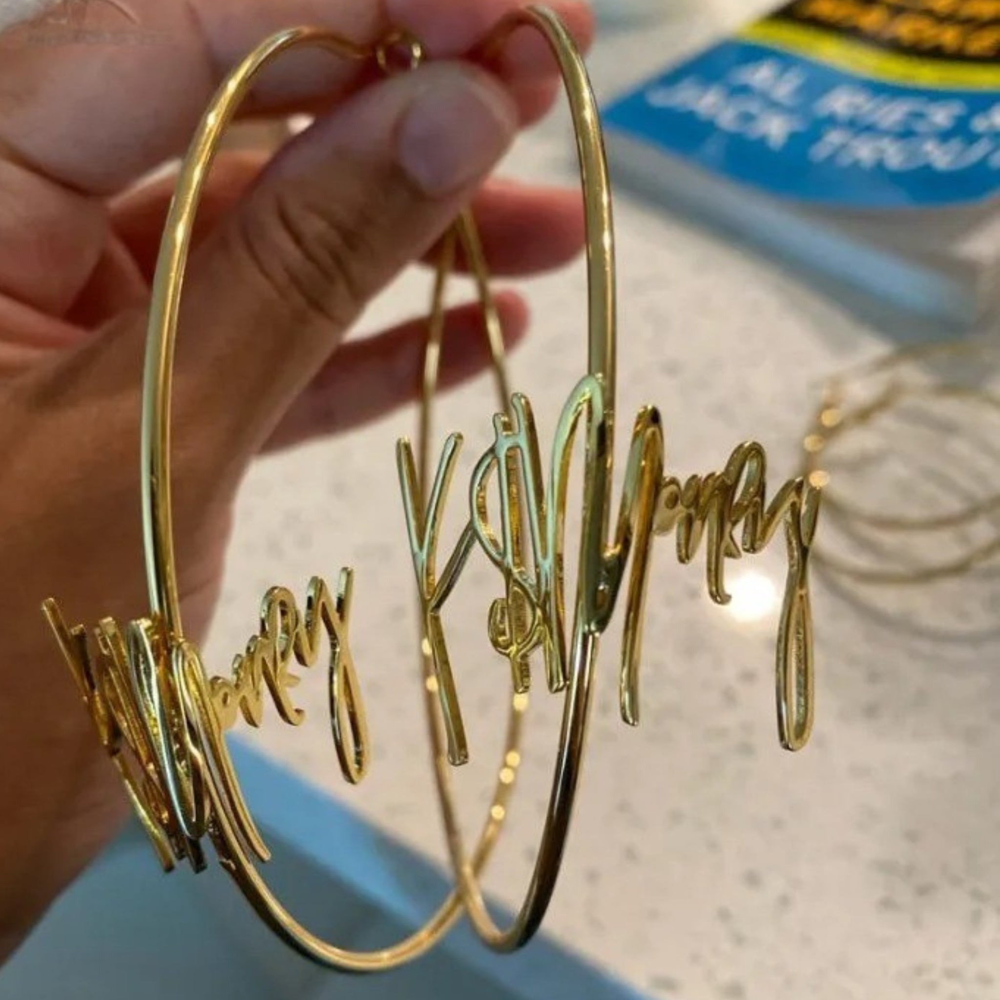 Oversized Name Hoop Earrings
