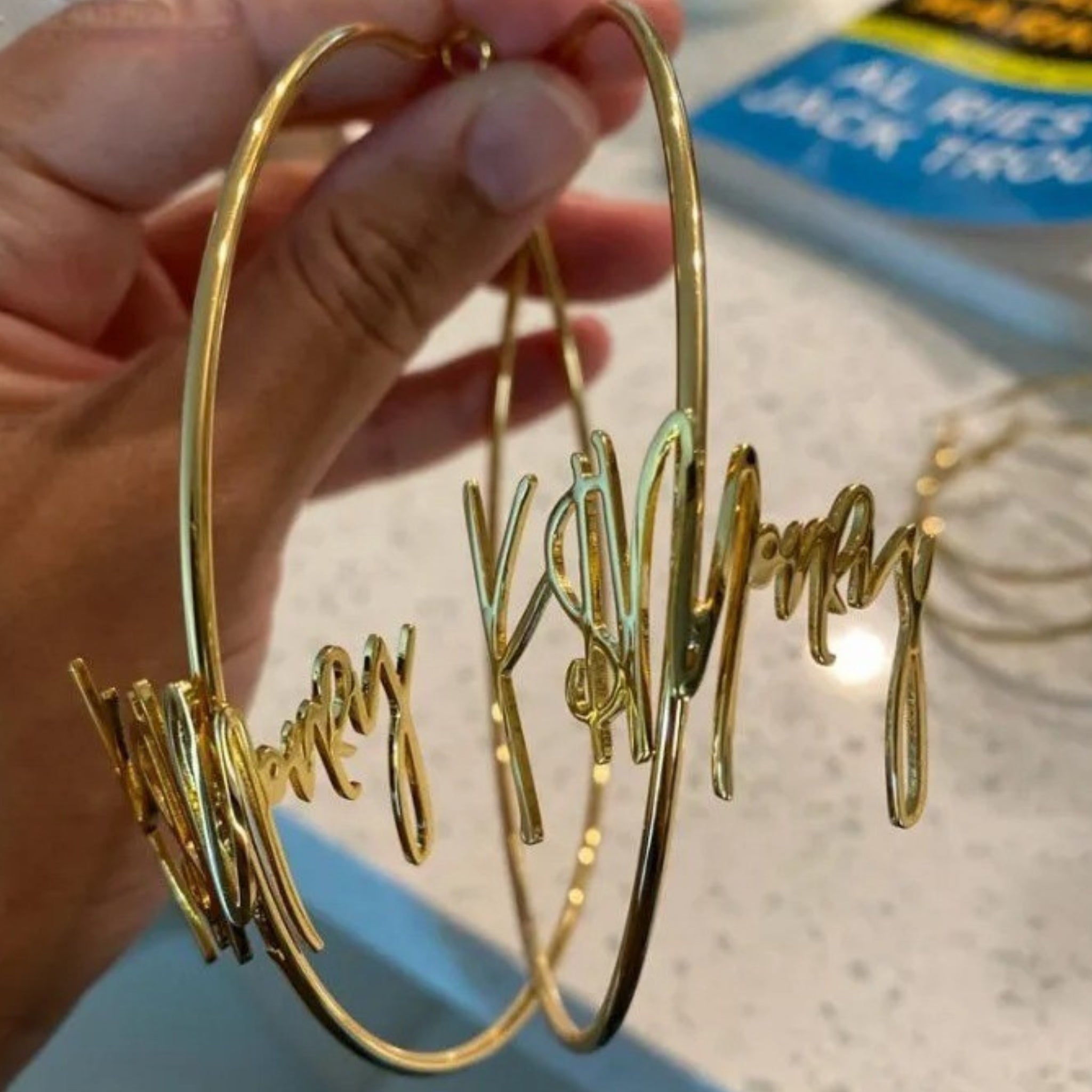 Oversized Name Hoop Earrings