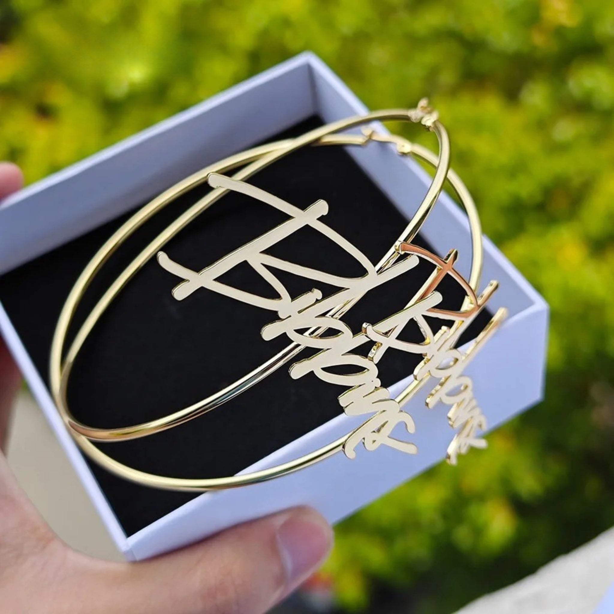 Oversized Name Hoop Earrings