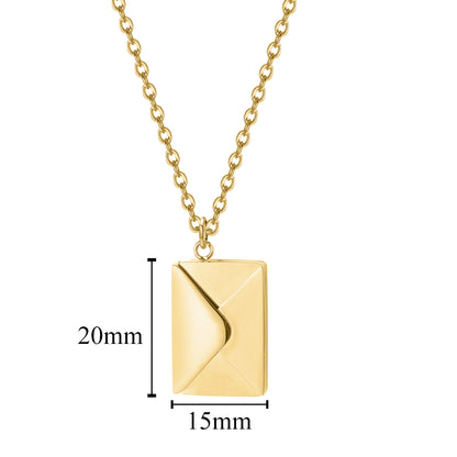 Custom Photo Engraved Envelope Pendant Necklace